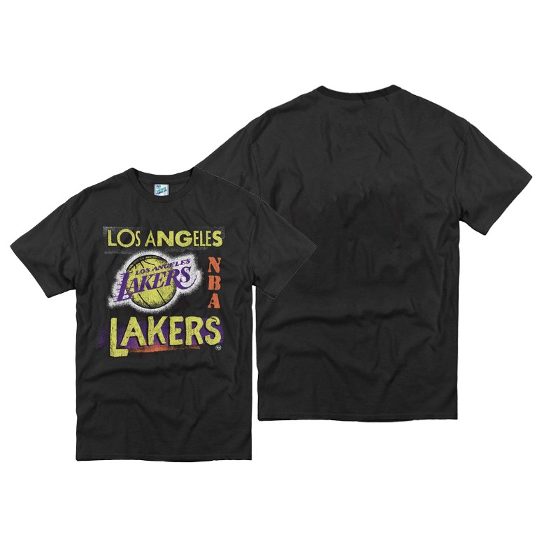 Men's Los Angeles Lakers NBA Retro 80s 90s Vintage Throwback Black Basketball T-Shirt SUA2783EM